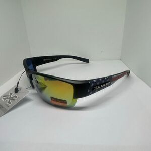 X-Loop Mirrored Patriotic Sport Sunglasses UV400 Protection Wrap Style